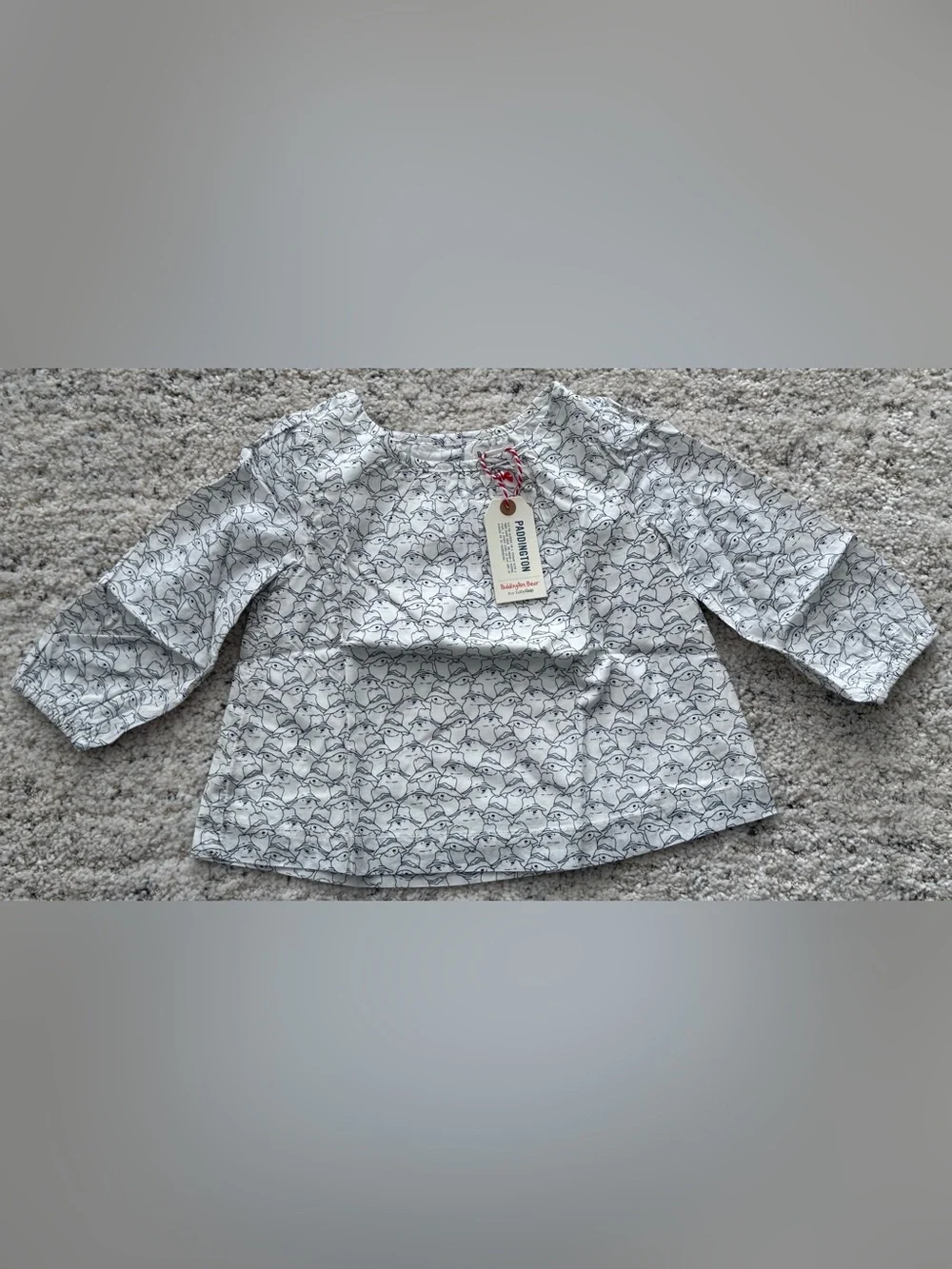 NWT Baby Gap Paddington Bear Blouse Top 12-18 Months White 100% Cotton Rare